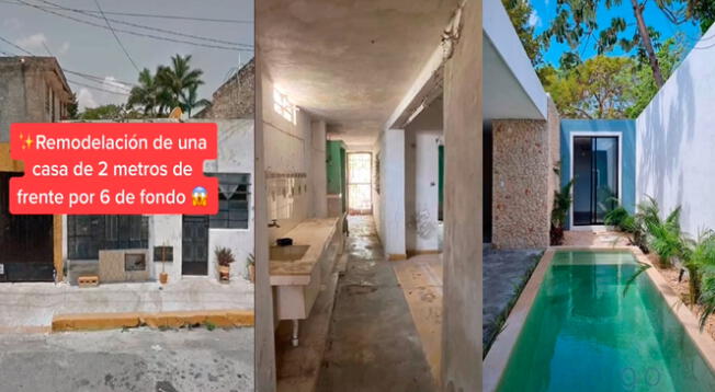 TikTok: quiso remodelar su pequeña casa de 2 metros de ancho y ahora tiene su propio 'palacio'