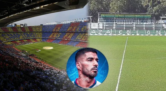 Luis Suárez: de jugar en el lujoso Camp Nou a hacerlo en el Parque Cincuentenario.