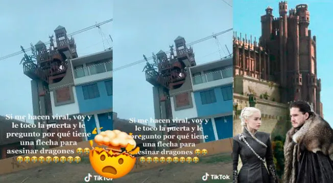 TikTok: peruano construye 'castillo' en techo de su casa y construcción alegra a fans de Game of Thrones