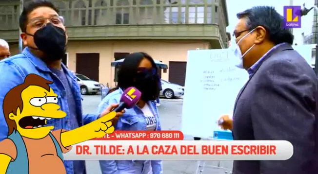 'Doctor Tilde' corrige ortografía de joven, pero periodista le hace ver que él cometió error: