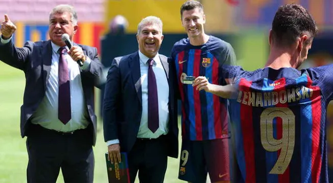 Robert Lewandowski fue presentado en el Camp Nou