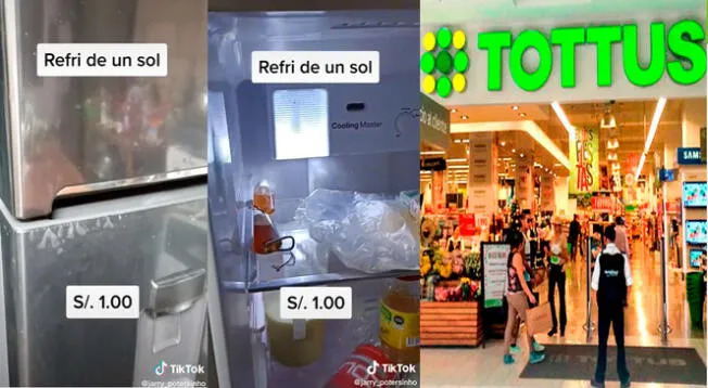 TikTok: peruano presume la lujosa refrigeradora que habría comprado por 1 sol en Tottus y se hace viral