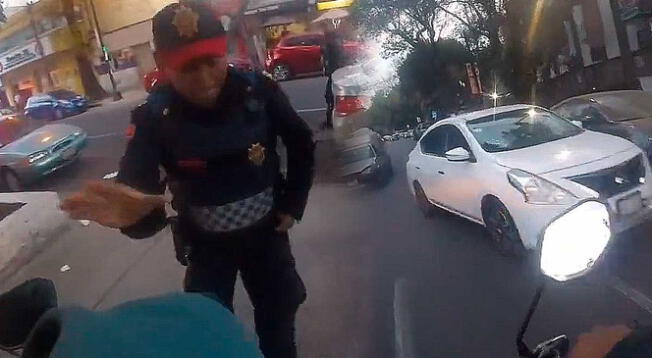 Motociclista le da aventón policía perseguir ladrón logró atraparlo