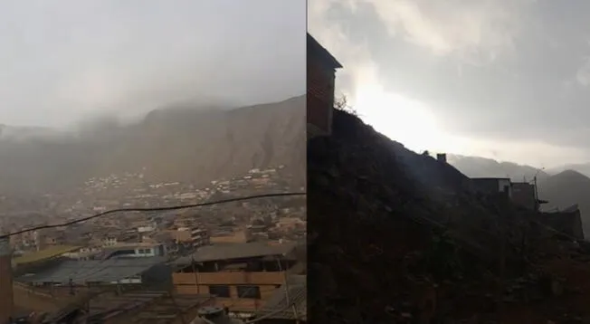 Usuario registró momento preciso de la llegada de una tormenta al cerro de Collique