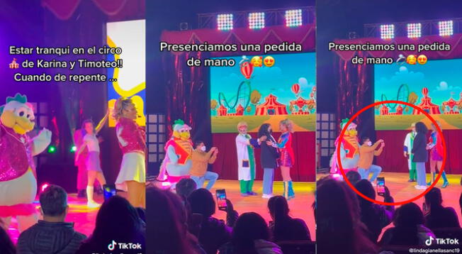 TikTok: lleva a su novia al circo de Karina y Timoteo, le pide matrimonio y tierna escena es viral