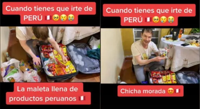 TikTok: extranjero llena su maleta de productos peruanos - VIDEO