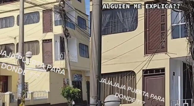 Casa de 3 pisos es construidas con puertas que no tienen salida