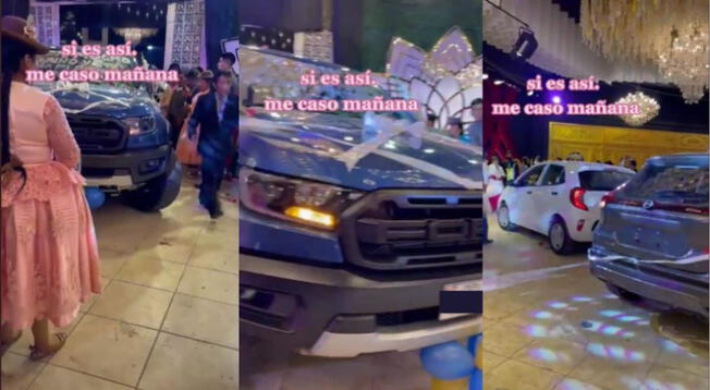 Vida de 'jeque' en Juliaca: se casan y reciben una camioneta Ford como regalo de bodas