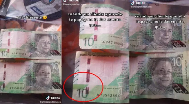 TikTok: creyó que la habían estafado con billete 'falso' y usuarios le dicen que podría ganar una fortuna