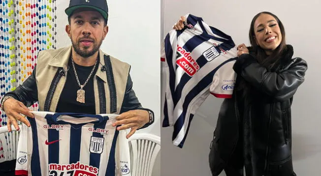 De La Ghetto y Danna Paola, cantantes urbanos con la camiseta de Alianza Lima De La Ghetto y Danna Paola, cantantes urbanos con la camiseta de Alianza Lima
