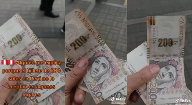 Venezolano pregunta por qué no le aceptan billete de 200 soles y usuarios le responden en Tiktok