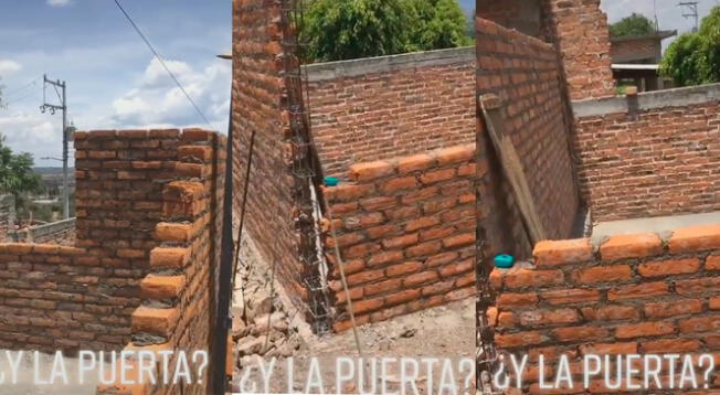 Albañiles construyeron una vivienda y no dejaron espacio para colocar la puerta.