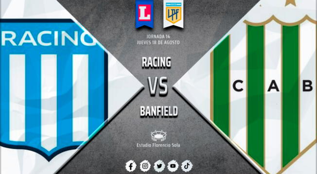 Racing vs. Banfield juegan este jueves 18 de agosto