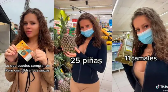 Una modelo mostró cuántos productos podía comprar en Perú con el dinero de su país