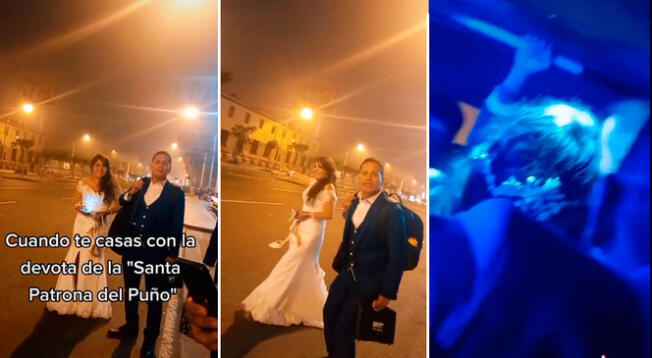 Una pareja de recién casados se ahorró varios solos tomando una combi.