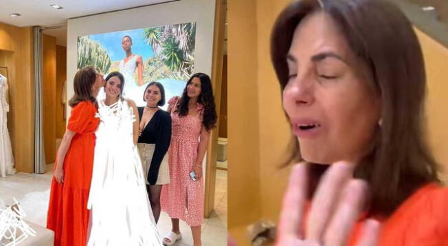 Karina Calmet tiene emotiva reacción al ver a su hija vestida de novia