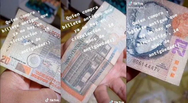 TikTok: peruano intenta vender billete de 20 soles del 2005 y usuarios lo trolean ofreciéndole 1 sol