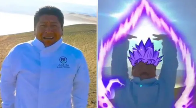 Candidato hace la genkidama de Gokú y se transforma en 'súper saiyajin' por campaña electoral