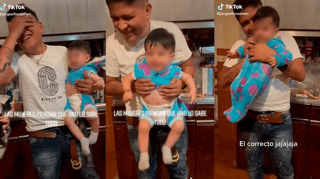 Tiktok: papá se confunde de prendas y viste a su hijo con la ropa del perro - VIDEO