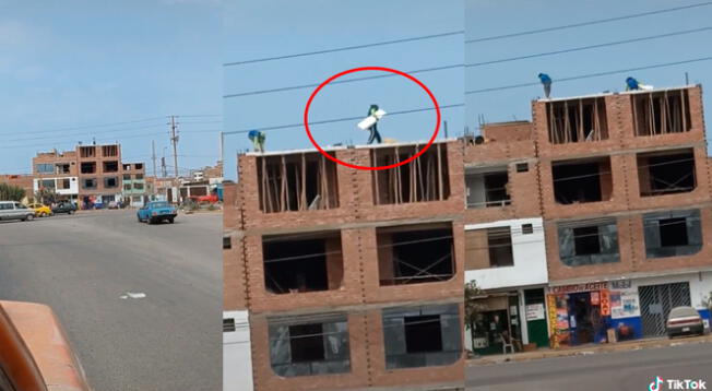Peruano 'techa' su tercer piso con tecnopor y escandaliza a todo el barrio: