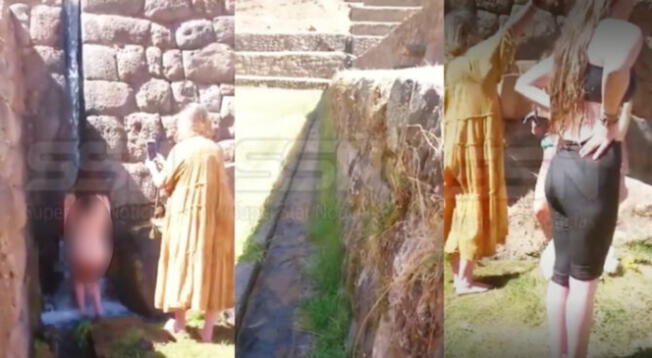 Turistas fueron captadas bañándose en parque arqueológico de Tipón en Cusco