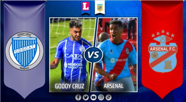 Godoy Cruz vs. Arsenal se enfrentan por la Liga Profesional Argentina