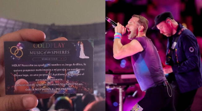Joven emplea peculiar estrategia para pedirle la mano a su novia HOY en el concierto de Coldplay