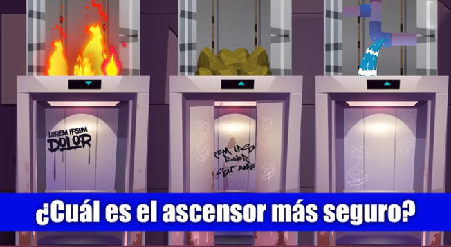 ¿Cuál es el ascensor más seguro? Responde este acertijo visual en menos de 10 segundos