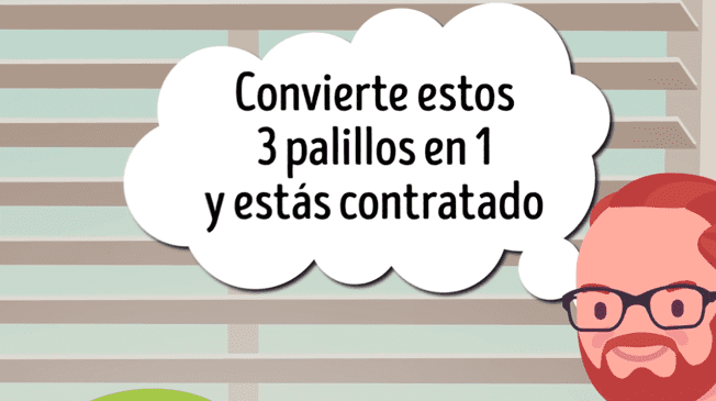 Acertijo visual para GENIOS: George le pide a Martín que convierta 3 palitos en 1 Acertijo visual para GENIOS: George le pide a Martín que convierta 3 palitos en 1
