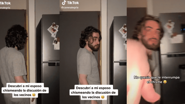 TiKTok: Mujer encuentra a su esposo chismeando en la puerta de su casa