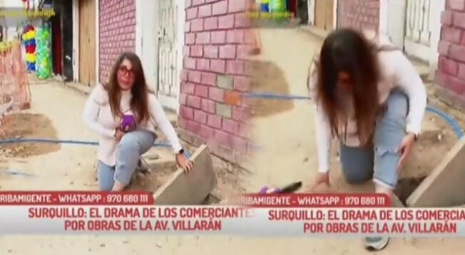 Reportera de Latina se cae mientras informaba sobre obras en mantenimiento