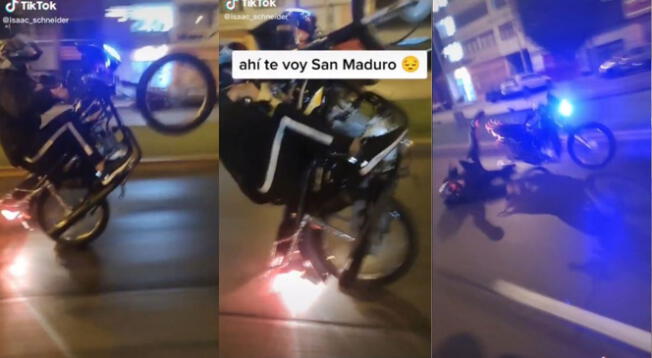 TikTok: joven intentó realizar piruetas con su moto, pero sufrió terrible caída