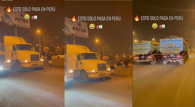 TikTok: tráilers realizan piques ilegales en horas de la madrugada y alarman a vecinos