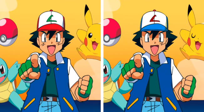 ¿Logras ver las 5 diferencias en Ash y Picachu? El 99% falló con el reto visual de Pokémon