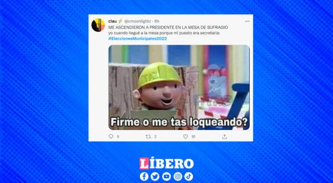 La reacción de un peruano al darse cuenta que ocupara el cargo de presidente de mesa..