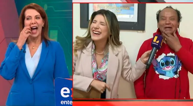 Melcochita hizo de las suyas en transmisión en vivo de Latina Noticias.