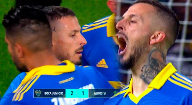 'Pipa' Benedetto anota el 2-1 de Boca y se abraza con Carlos Zambrano