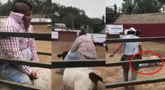 Mayimbú sufrió una aparatosa caída tras intentar montar un toro.