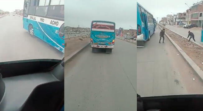 Dos Buses de "Los Chinos" chocan violentamente en carrera para ganar pasajeros.