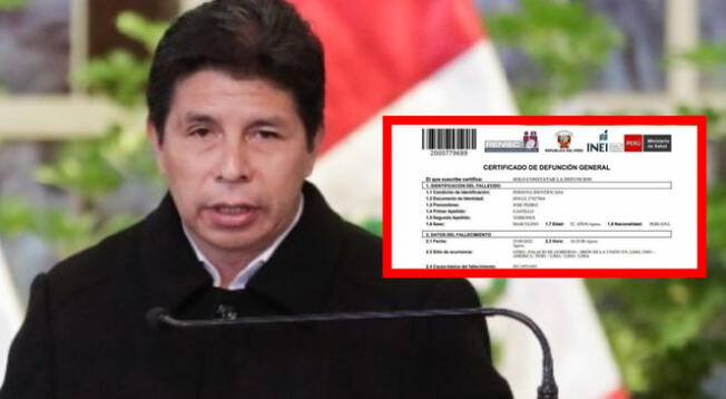 Según certificado de defunción, el presidente 'falleció' el 25 de setiembre