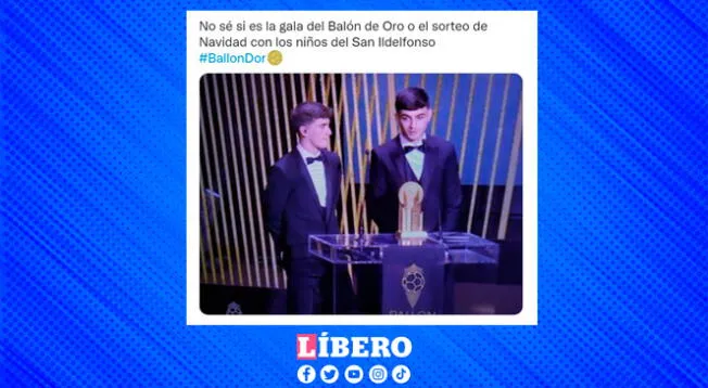 Pablo Gavi del FC Barcelona se llevó el premio al mejor jugador joven del mundo.