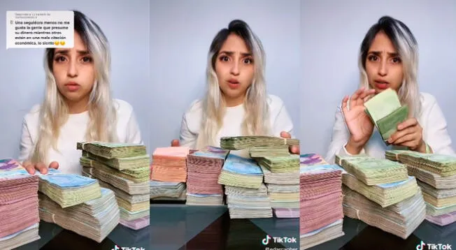 TikTok: La criticaron por 'presumir' su dinero y ella demuestra que son bolívares y no valen ni un dólar