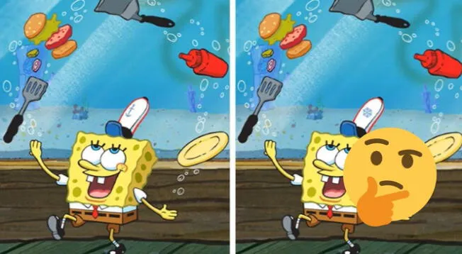 Reto visual: ¿Qué diferencia hay en estos Bob Esponja?