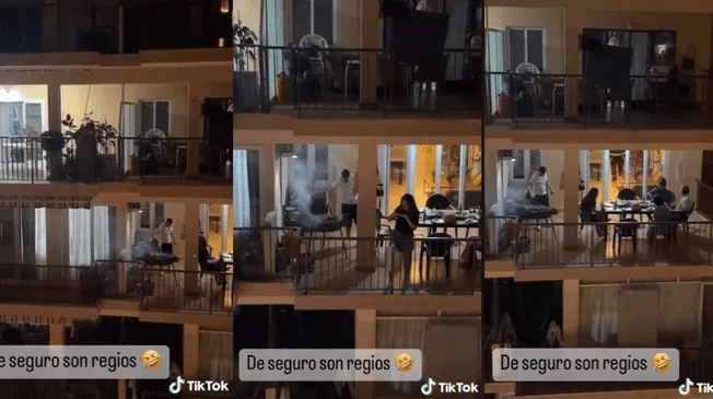 TikTok: Familia hace carne asada en balcón y vecinos llaman asustados a los bomberos