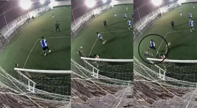 ¡Al estilo de 'Chaolin soccer'! Hombre recibió terrible falta en 'pichanga' de barrio