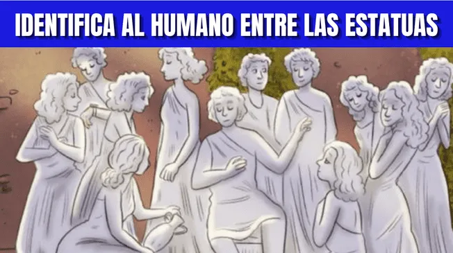 Acertijo Visual EXTREMO: Ubica al humano entre las estatuas en 7 segundos