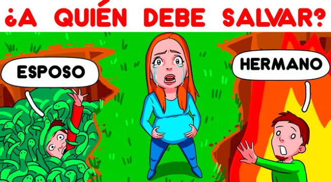 Esta muchacha debe salvar a uno de estos jóvenes. Esta muchacha debe salvar a uno de estos jóvenes.