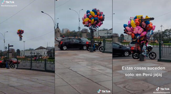 TikTok: vendedor de globos perdió toda su mercadería y esta voló hasta otro lado de la ciudad