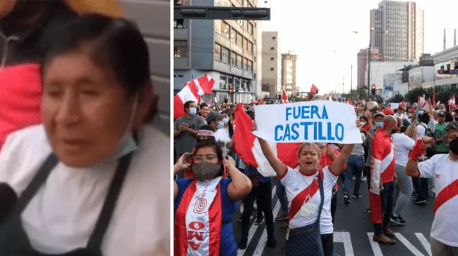 Marcha Nacional contra Castillo: Mujer ambulante reporta ser víctima de robo por parte de los manifestantes