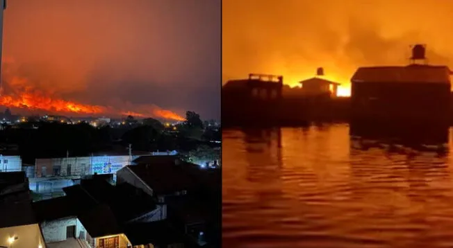 Puno: incendio de grandes proporciones afecta la isla de los Uros